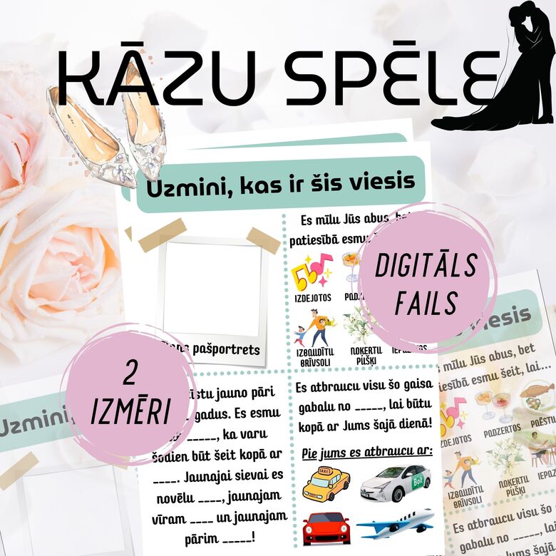 Kāzu spēle "Uzmini, kas ir šis viesis", digitāls PDF fails